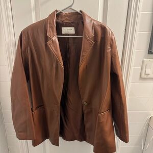 Aritzia Babaton Women's Chestnut Vegan Leather Blazer